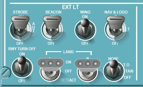 A320 Exterior Lighting Control Panel