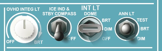 A320 Integral Lighting Control Panel