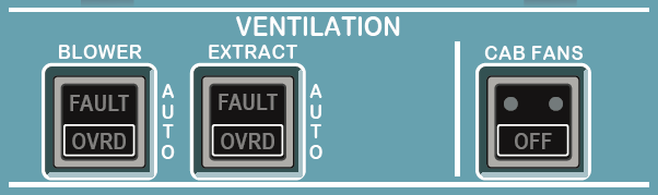 A320 Ventilation Control Panel