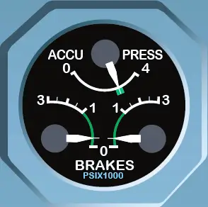 BRAKES and ACCU PRESS indicator