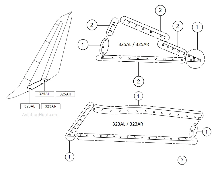 A320 Vertical Stabilizer Fairings and Rudder Fairings
