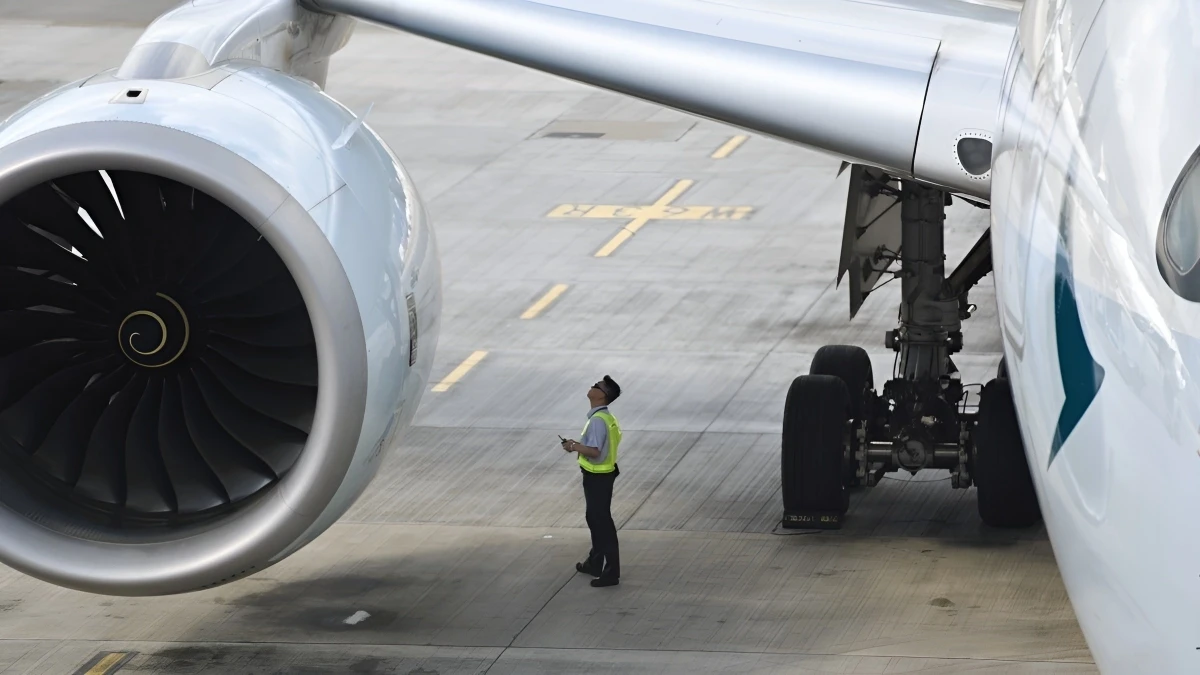 Inspector Inspecting Aircraft