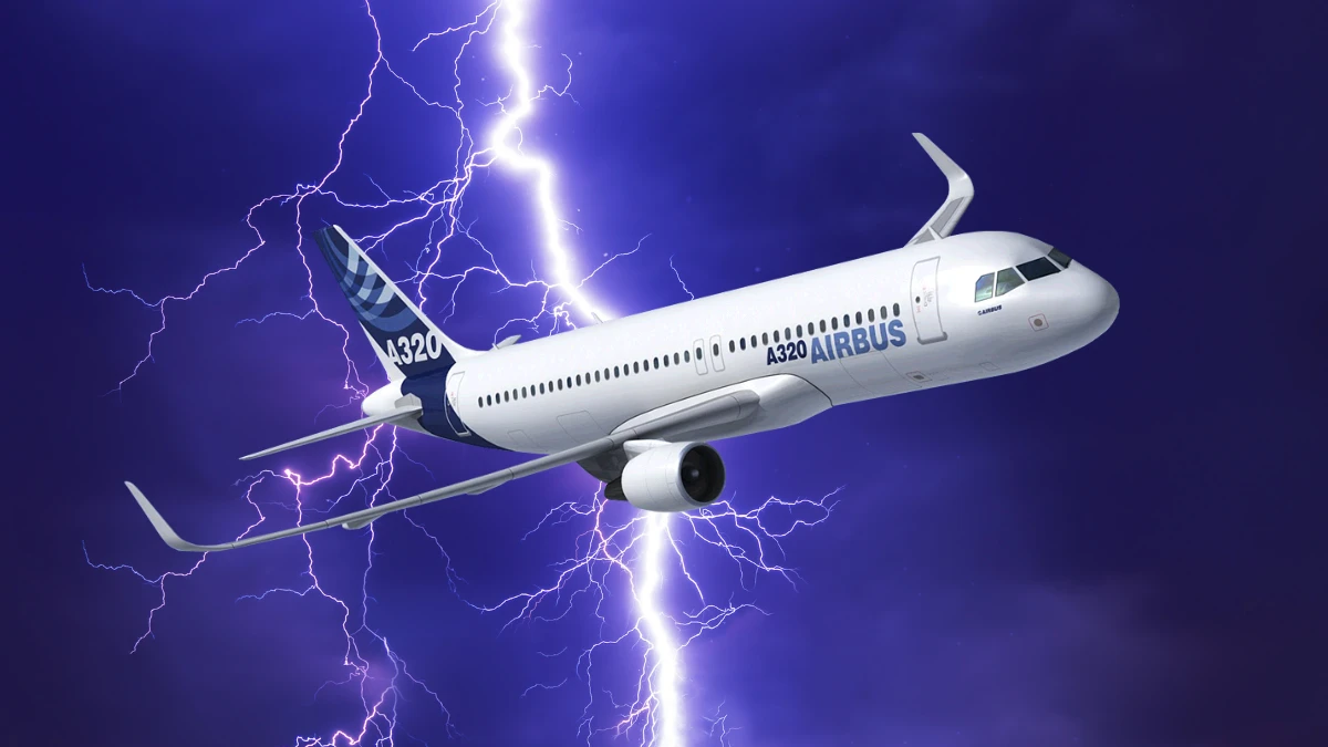 Lightning on A320 Aircraft